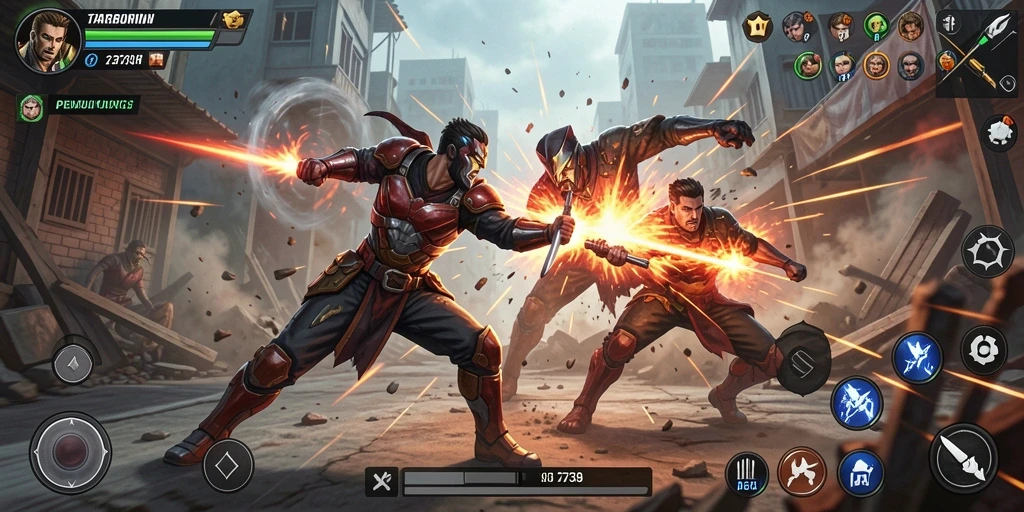Tampilan gameplay action-packed 2739 dalam pertarungan yang menegangkan.