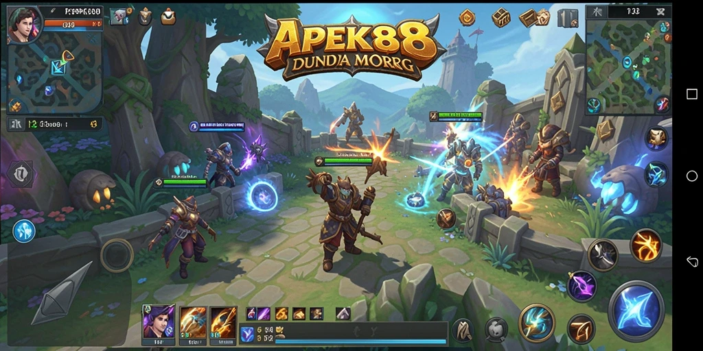 Tampilan gameplay menyenangkan di dunia APEK88 yang luas.