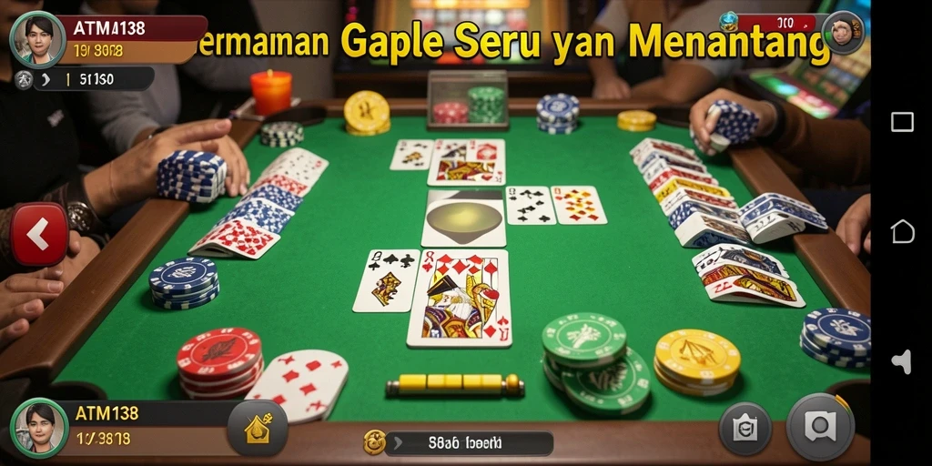Tampilan screenshot utama game Gaple yang seru dan menarik.