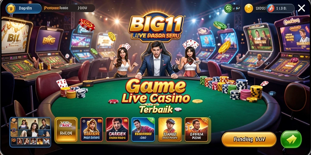 Gambaran utama gameplay Live Casino yang mendebarkan.