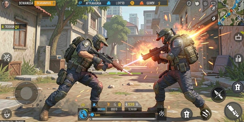 Tangkapan layar DEWANUSA menampilkan aksi pertempuran epik dalam Battle Royale.