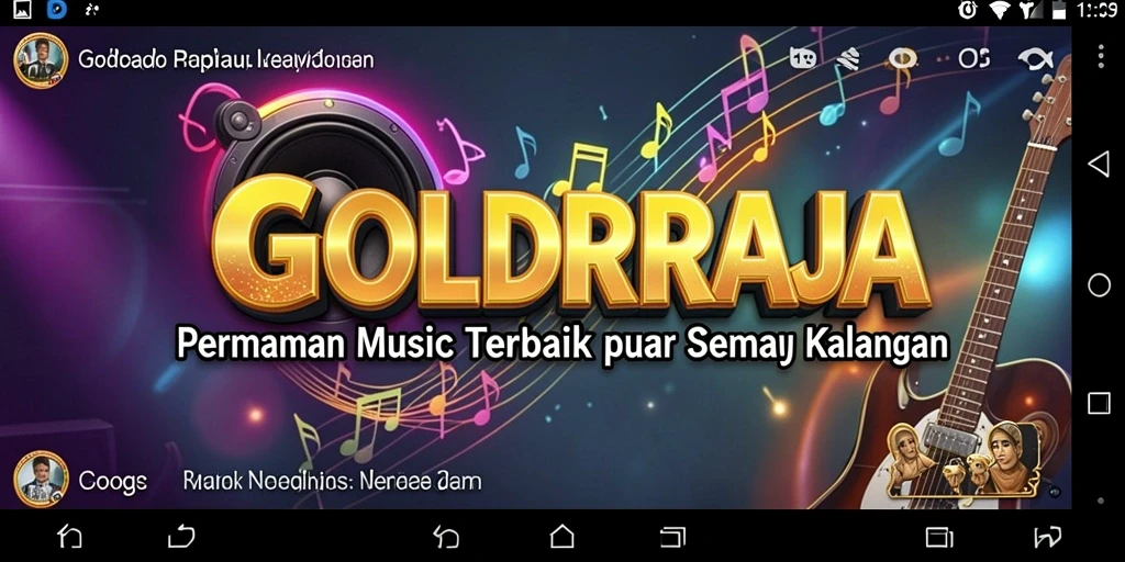 Tampilan gameplay seru dan interaktif <strong>GOLDRAJA</strong> dengan berbagai alat musik.
