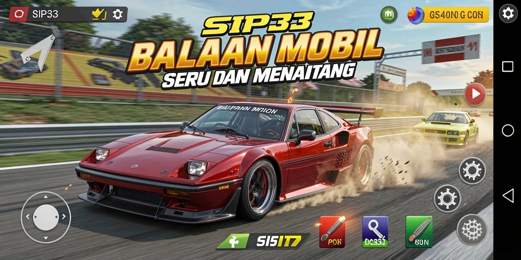 Screenshot dari gameplay balapan penuh aksi di SIP33.