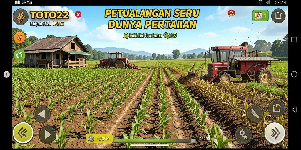 Screenshot gameplay TOTO22 menunjukkan keseruan bertani dan merawat tanaman.