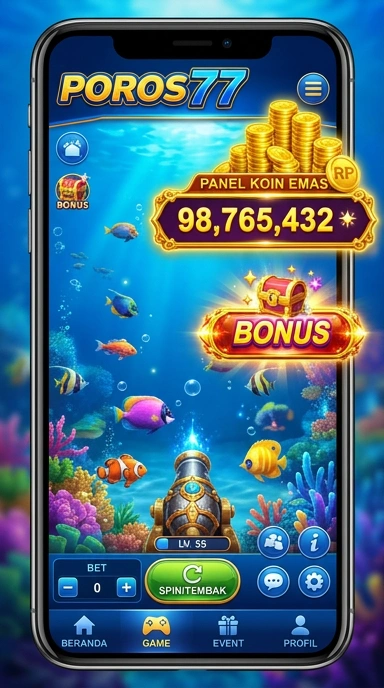 Screenshot tampilan aplikasi poros77 yang menampilkan berbagai kategori aplikasi.
